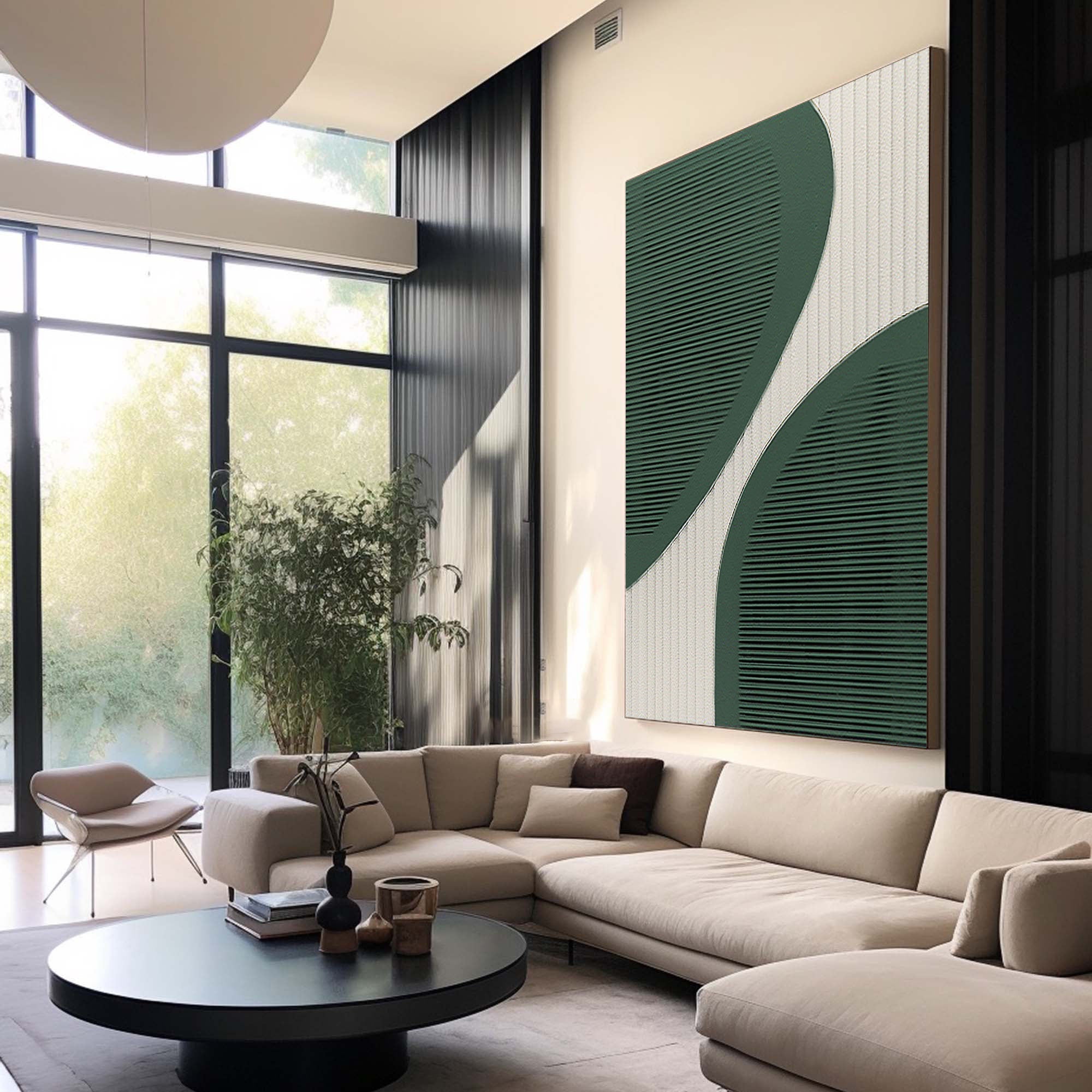 Curved Harmony: Minimalist Textured Abstract Art