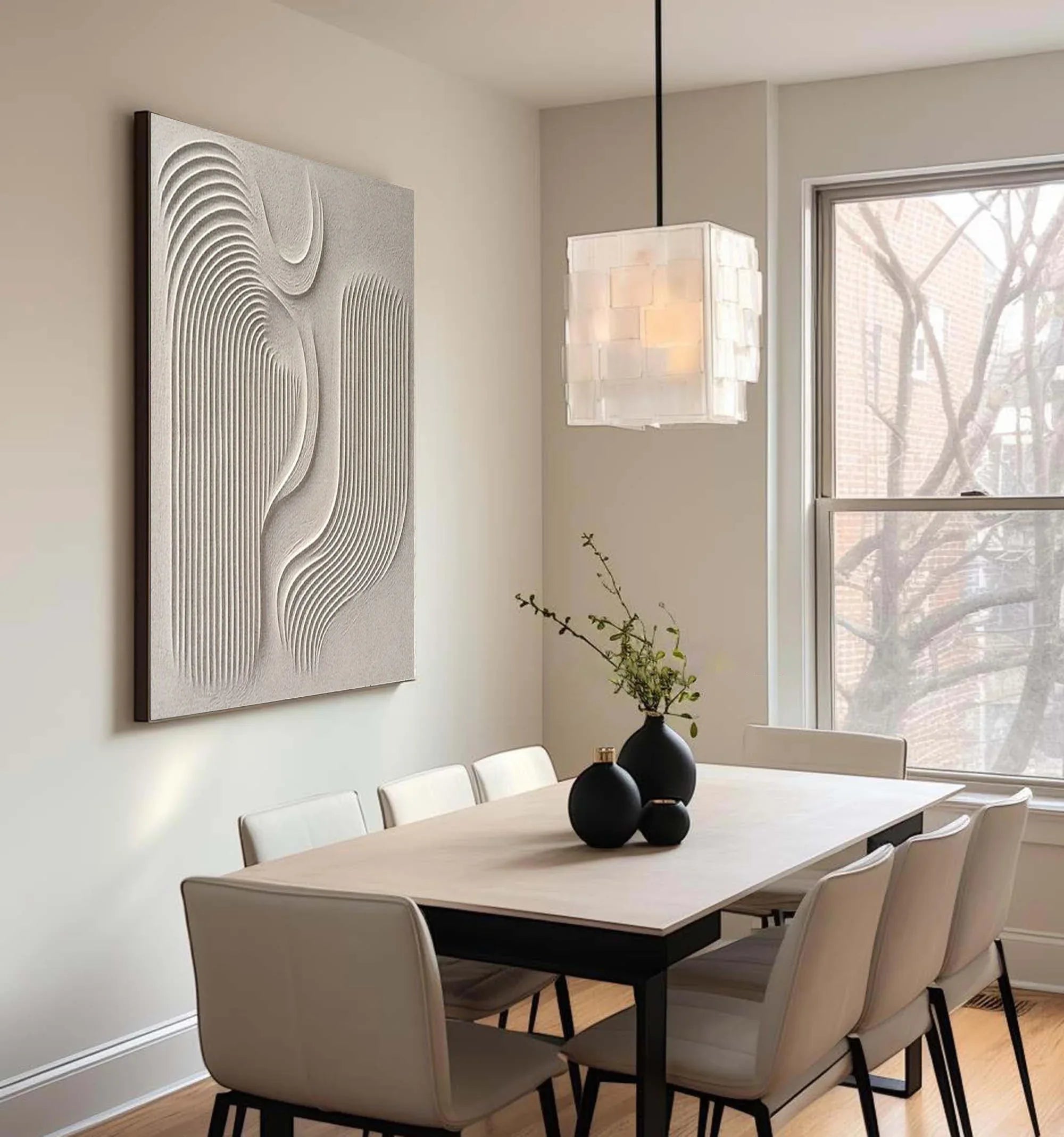 Flowing Harmony-Modern Minimalist Flowing Curved Geometric Abstract Wall Art - artextured