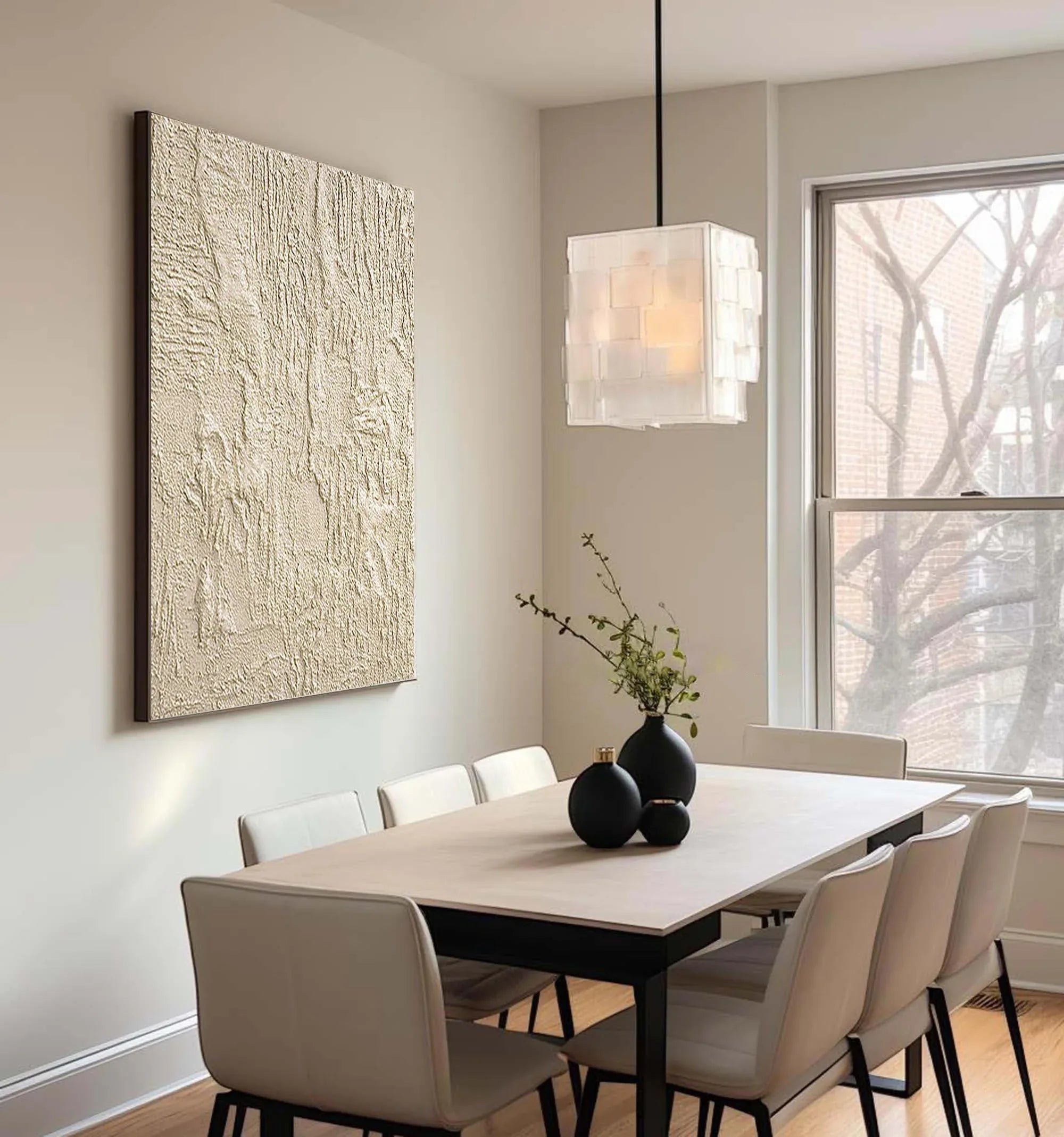 Beige Pulse-Abstract Textured Canvas Wall Art with Organic Patterns - artextured