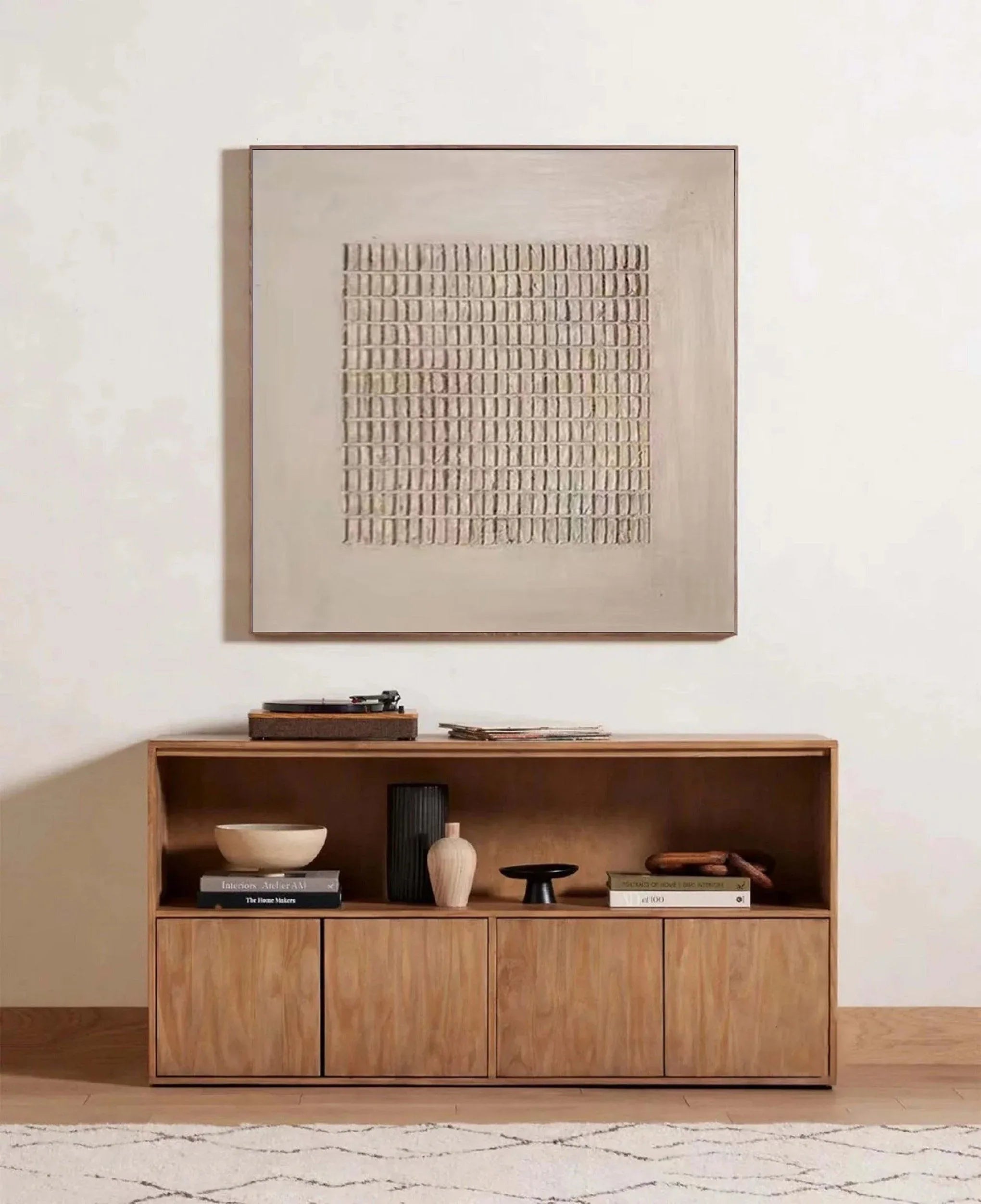 Grid Pulse-Modern Minimalist Texture Grid Wall Art With Subtle Depth - artextured