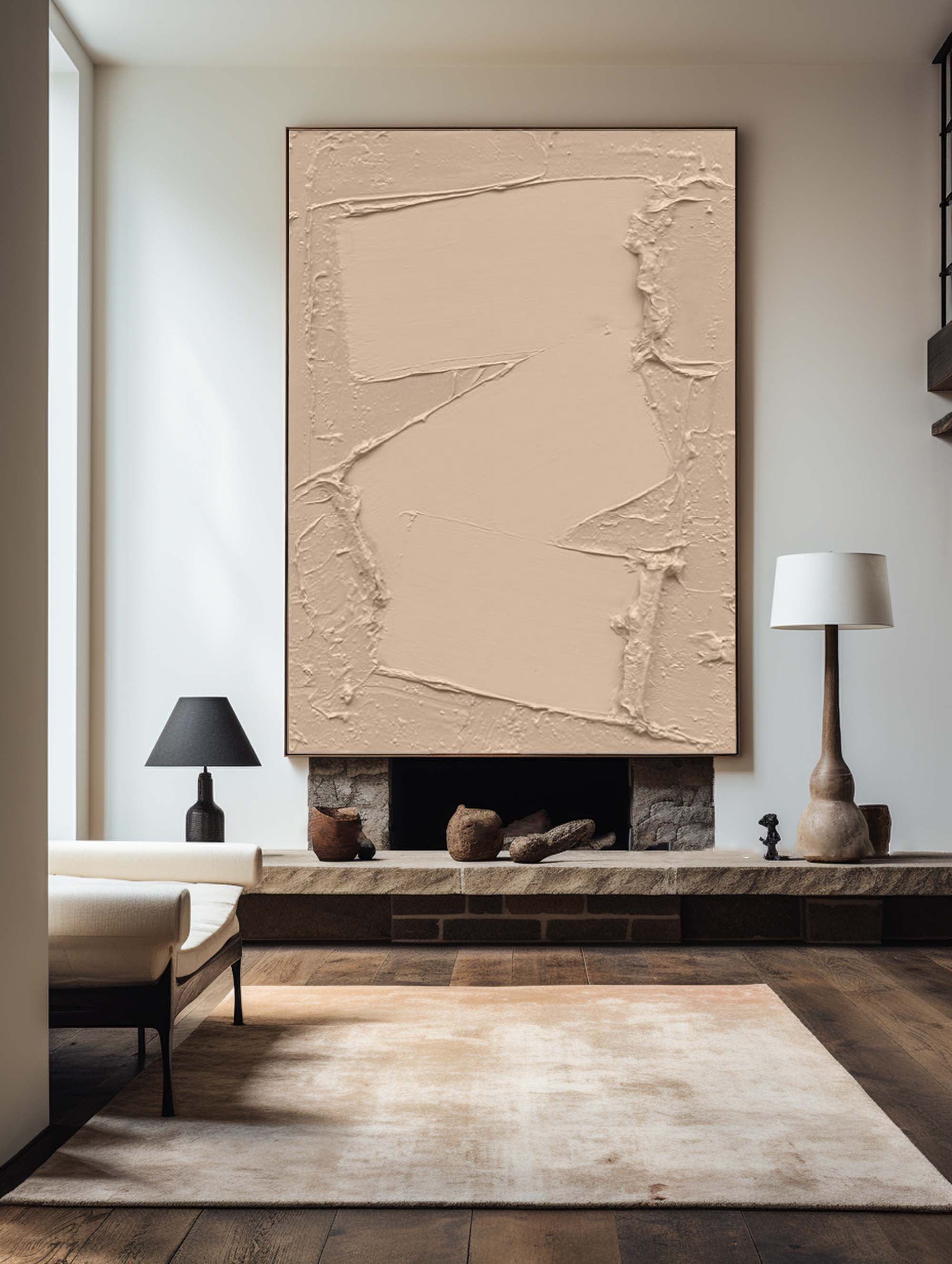 Nude Texture-Minimalist Texture Wall Art in Geometric Design