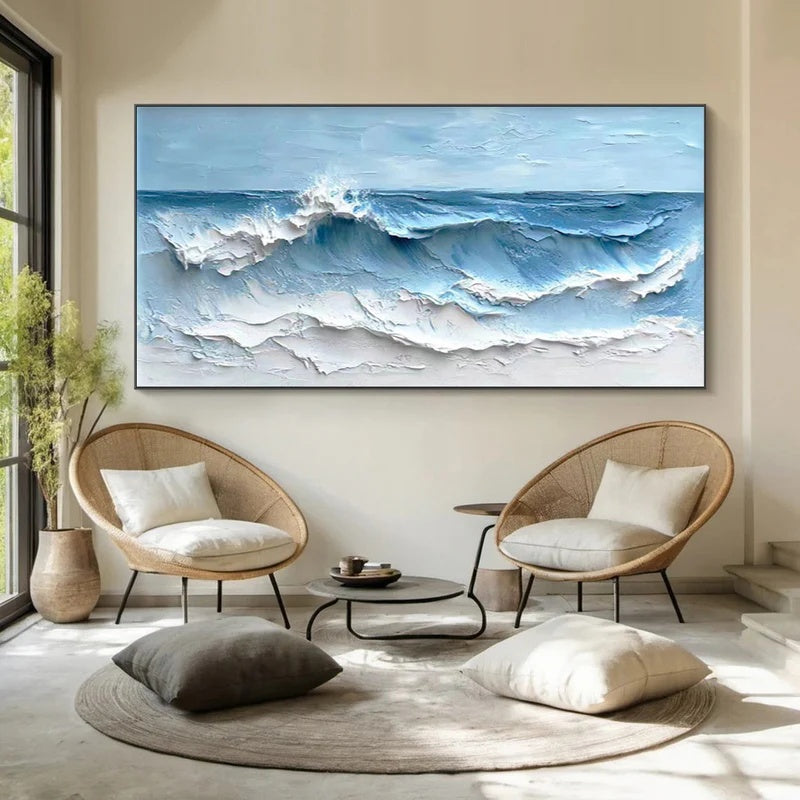 Large Textured Abstract Wall Art for Modern Interiors – Horizon in Motion#AB14129