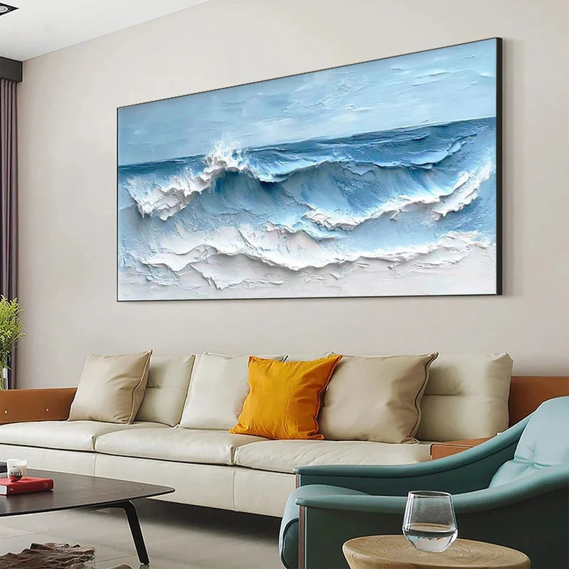 Large Textured Abstract Wall Art for Modern Interiors – Horizon in Motion#AB14129