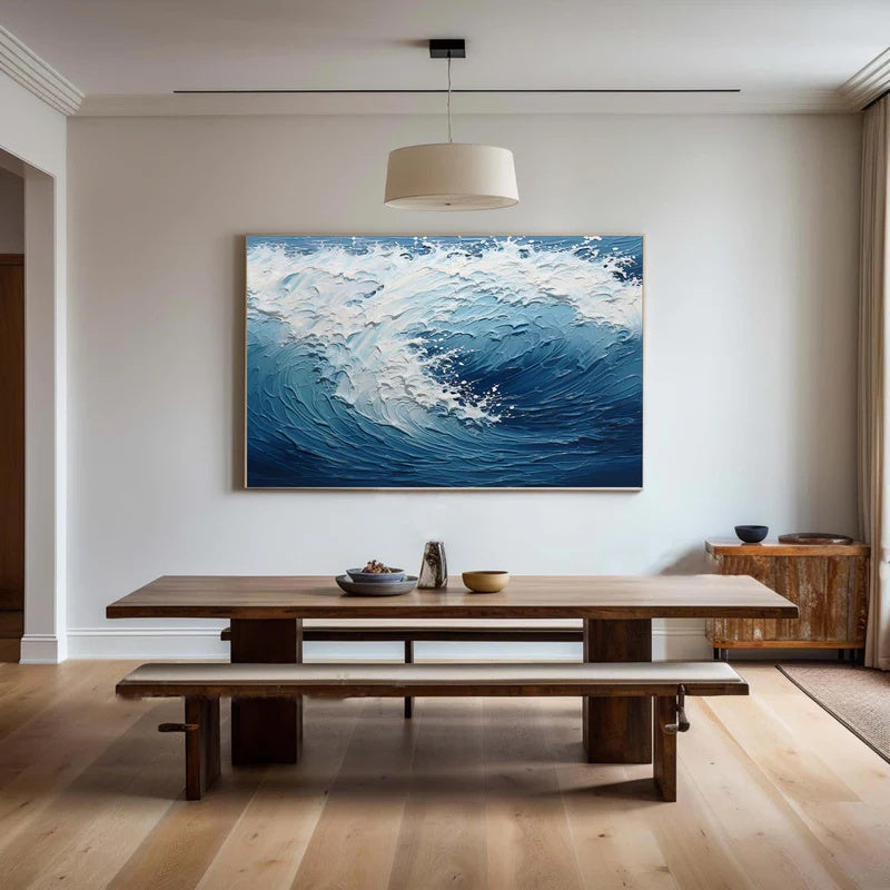 Large Textured Abstract Wave Wall Art for Modern Interiors – Endless Break#AB14130
