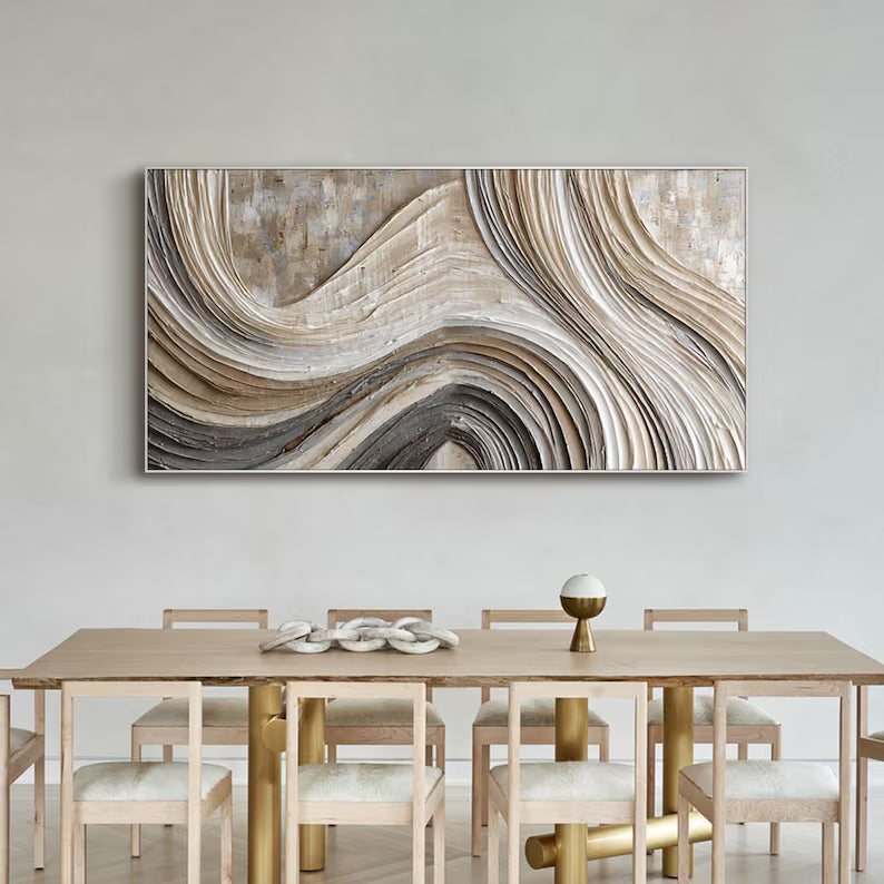 Sculpted Current – Acoustic Textured Wall Art#yy260623003