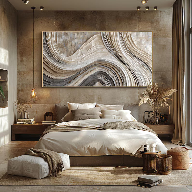 Sculpted Current – Acoustic Textured Wall Art#yy260623003