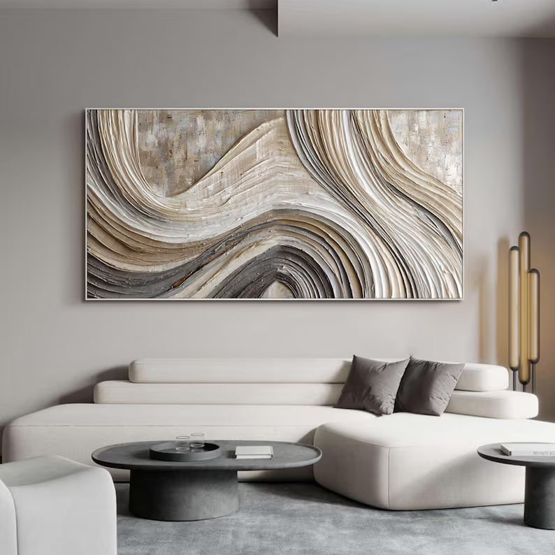 Sculpted Current – Acoustic Textured Wall Art#yy260623003