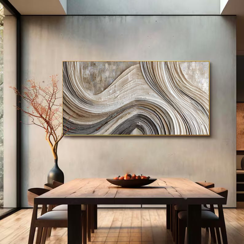 Sculpted Current – Acoustic Textured Wall Art#yy260623003
