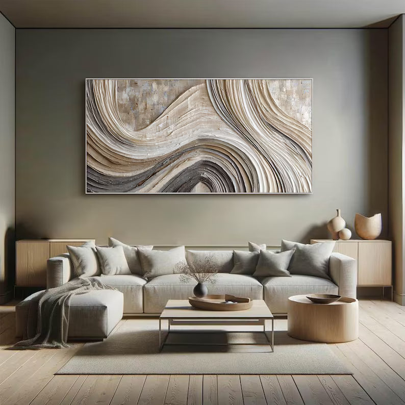 Sculpted Current – Acoustic Textured Wall Art#yy260623003