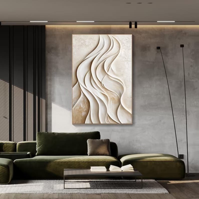 texture Ivory Tides – Acoustic Textured Wall Art#yy260623006