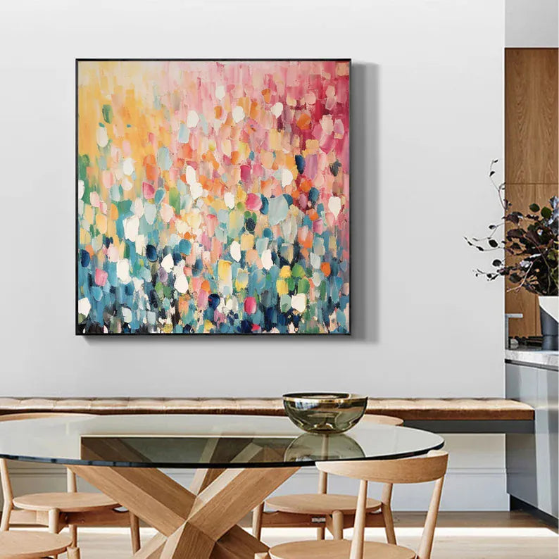 Wabi Sabi Colorful Abstract Wall Art – Modern Floral Impressionist Painting#yy260623030