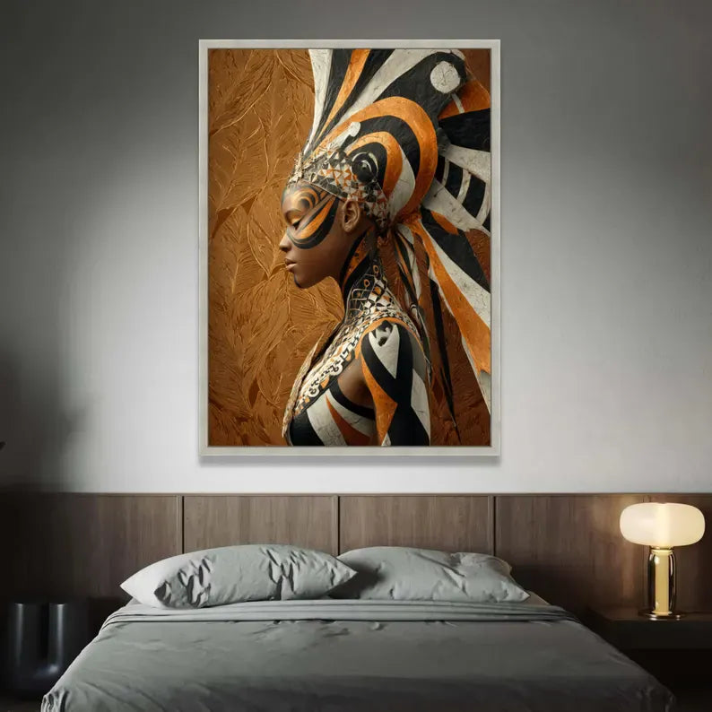 Afro Futurism Wall Art – Abstract Tribal Portrait Painting#yy260623035