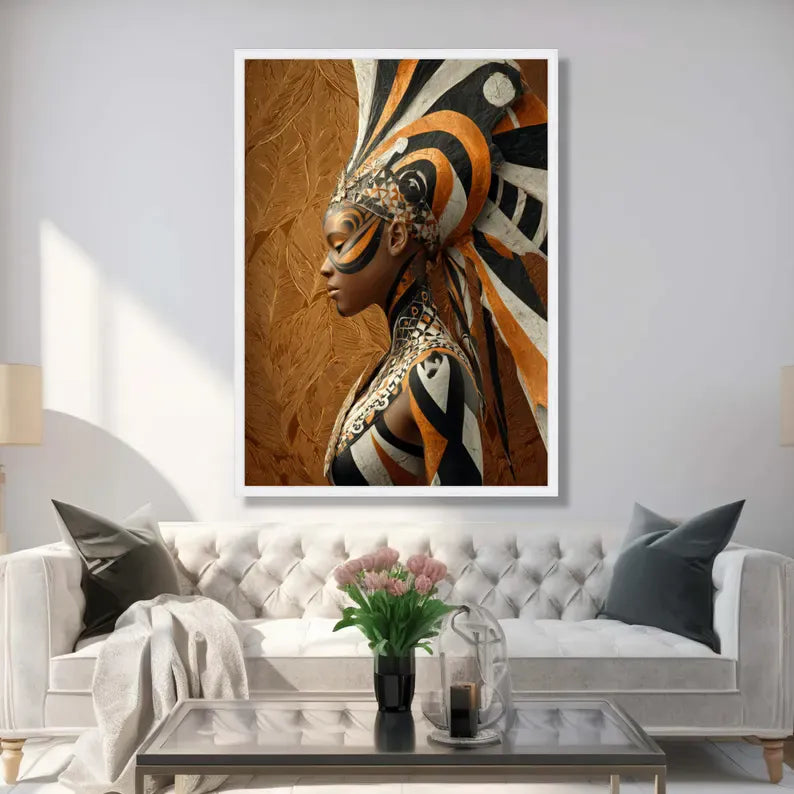 Afro Futurism Wall Art – Abstract Tribal Portrait Painting#yy260623035