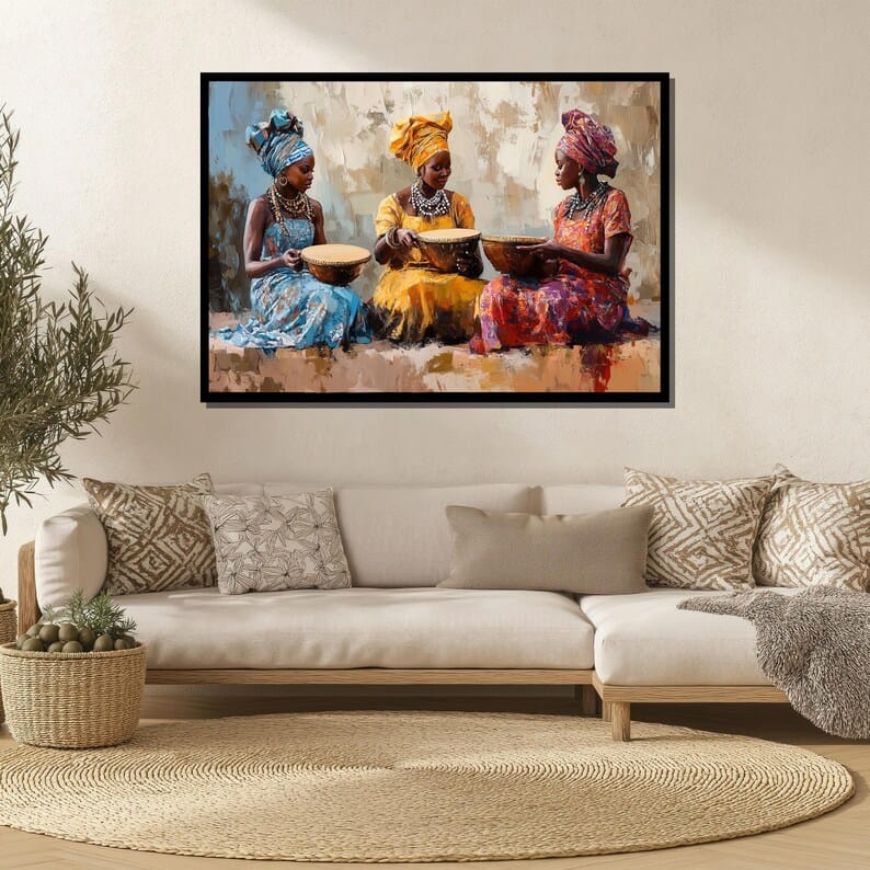 African Women Wall Art – Cultural Figurative Oil Painting#yy260623069