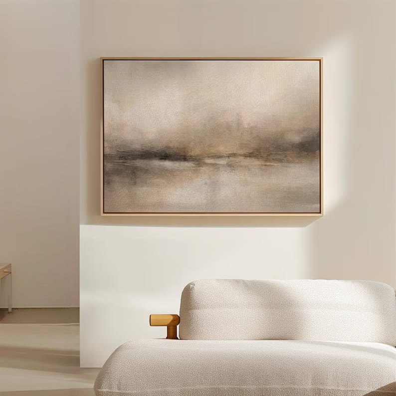 Abstract Mist Wall Art – Foggy Landscape Painting#yy260623078