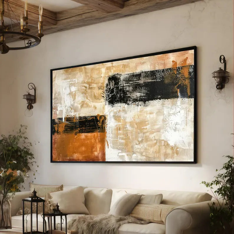 texture Neutral Abstract Textured Painting – Modern Canvas Wall Art#yy710021