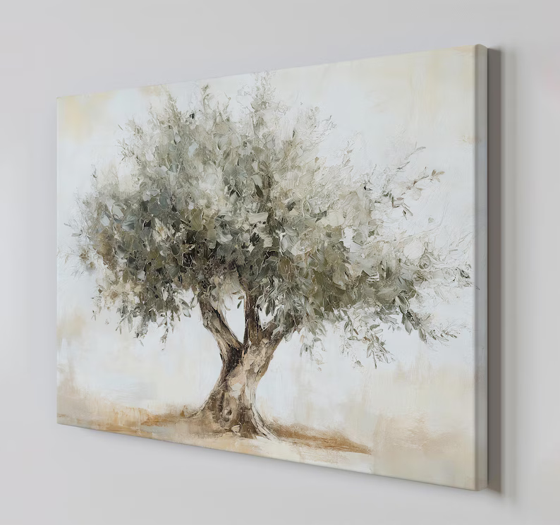 Olive Tree Painting – Minimalist Wabi Sabi Botanical Wall Art#yy710010