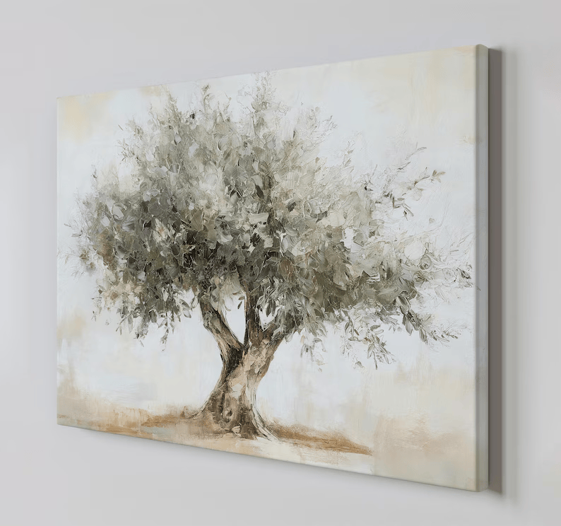 Olive Tree Painting – Minimalist Wabi Sabi Botanical Wall Art#yy710010