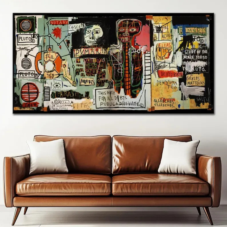 Basquiat Inspired Graffiti Painting – Contemporary Abstract Wall Art#yy710017
