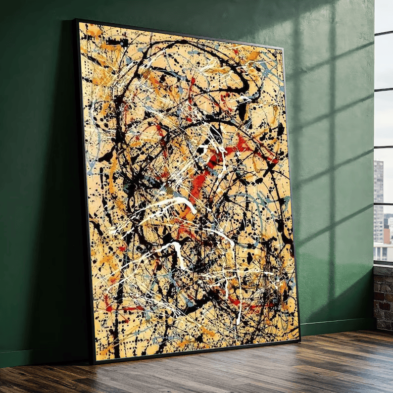 Abstract Splatter Painting – Modern Expressionist Canvas Wall Art#yy710037