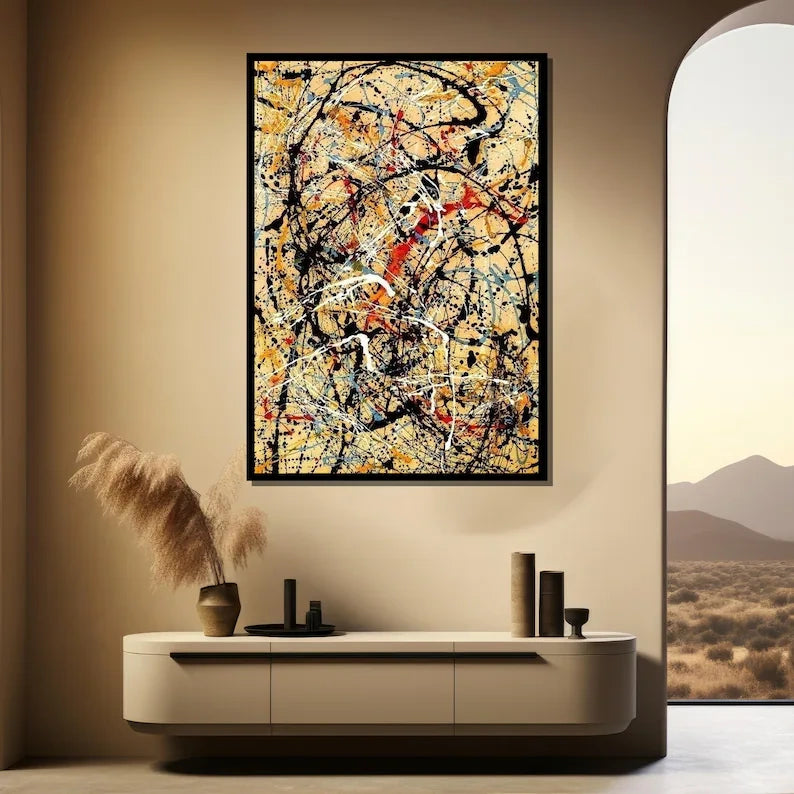 Abstract Splatter Painting – Modern Expressionist Canvas Wall Art#yy710037