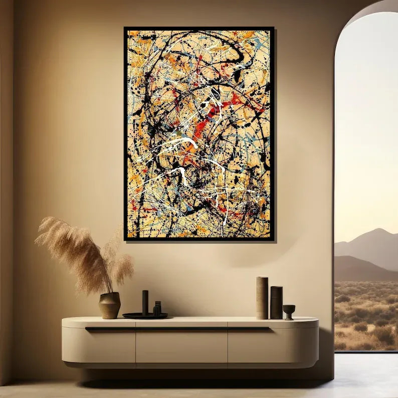 Abstract Splatter Painting – Modern Expressionist Canvas Wall Art#yy710037