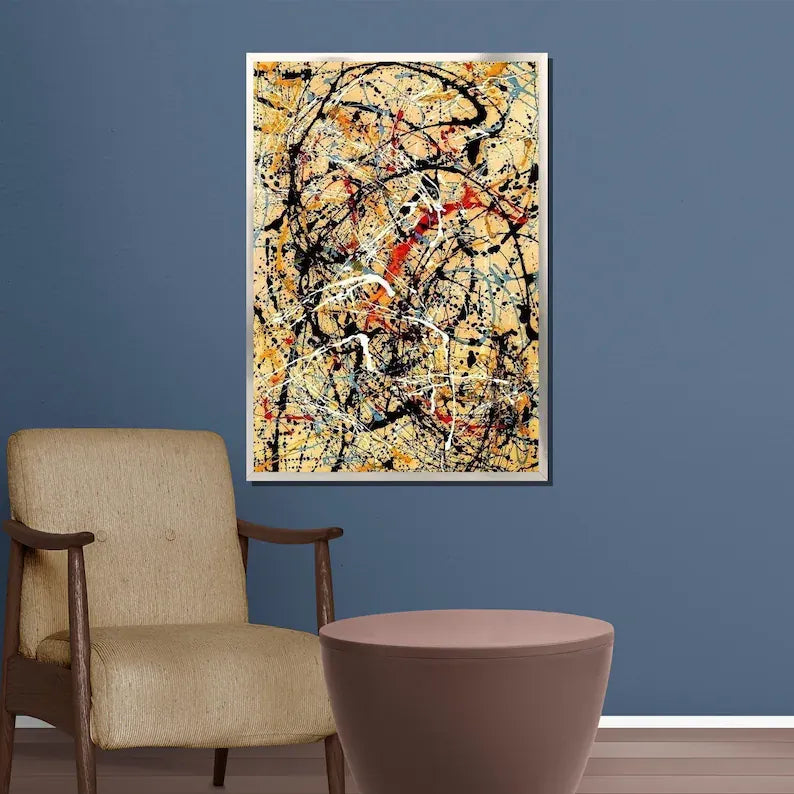 Abstract Splatter Painting – Modern Expressionist Canvas Wall Art#yy710037