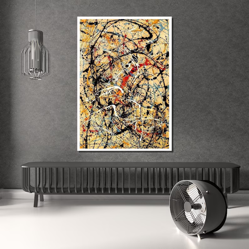 Abstract Splatter Painting – Modern Expressionist Canvas Wall Art#yy710037