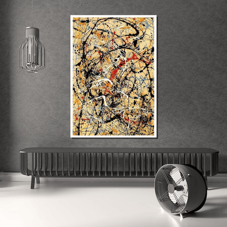 Abstract Splatter Painting – Modern Expressionist Canvas Wall Art#yy710037