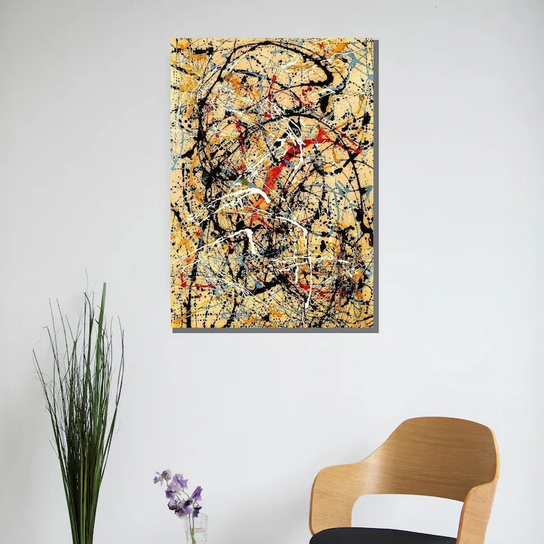 Abstract Splatter Painting – Modern Expressionist Canvas Wall Art#yy710037