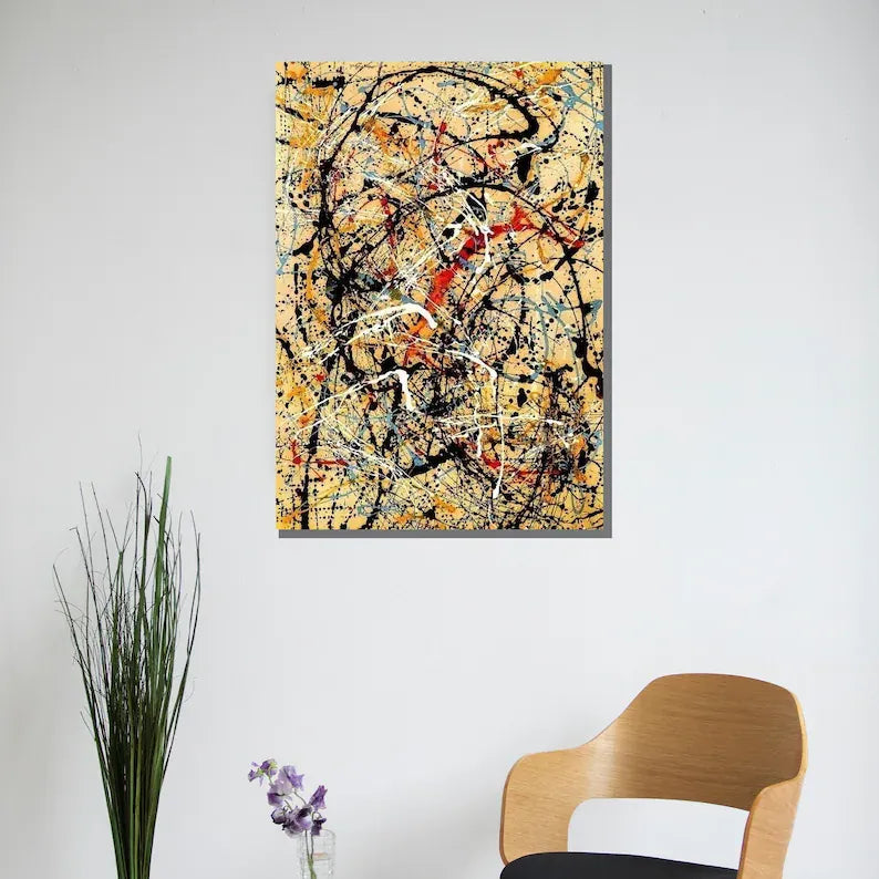 Abstract Splatter Painting – Modern Expressionist Canvas Wall Art#yy710037