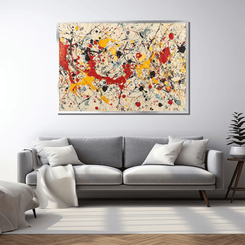 Colorful Abstract Painting – Modern Expressionist Canvas Wall Art#yy710038