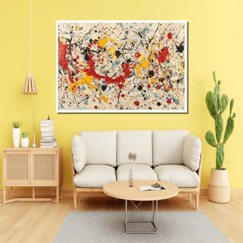Colorful Abstract Painting – Modern Expressionist Canvas Wall Art#yy710038