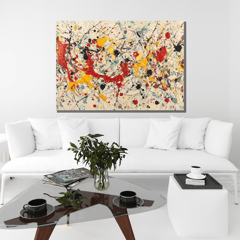 Colorful Abstract Painting – Modern Expressionist Canvas Wall Art#yy710038