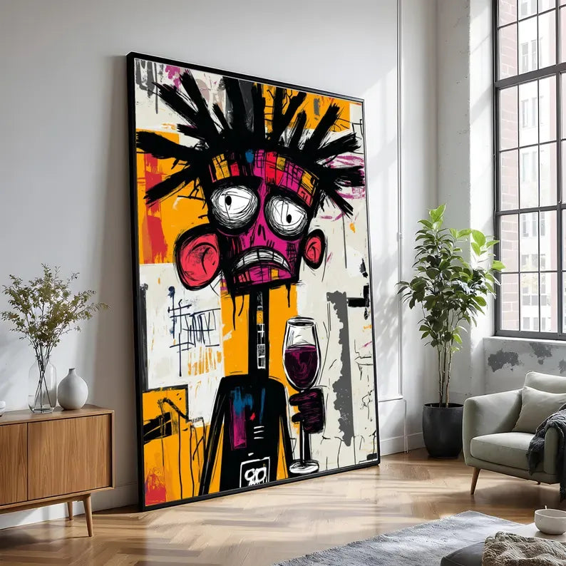 Abstract Street Art Portrait – Modern Pop Art Canvas Wall Art#yy710025