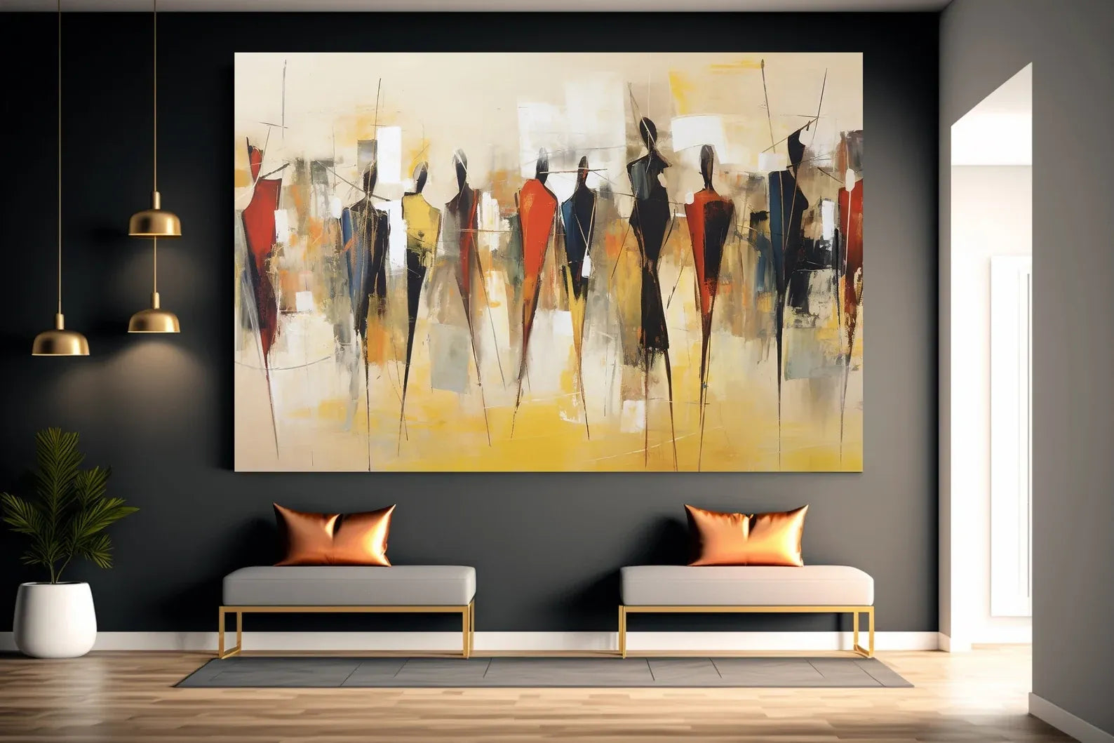 Abstract Figure Painting – Modern Contemporary Canvas Wall Art#yy710043