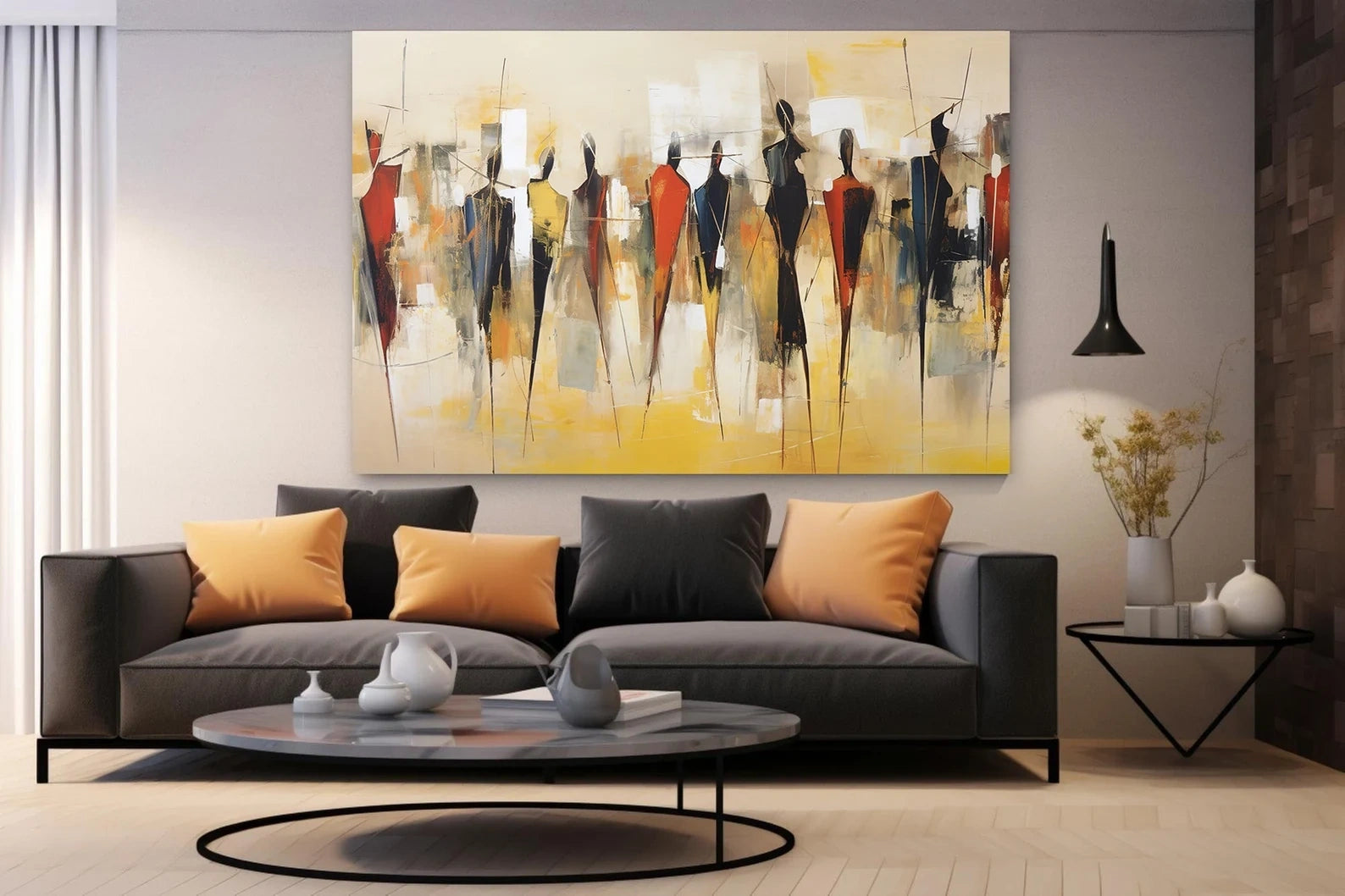 Abstract Figure Painting – Modern Contemporary Canvas Wall Art#yy710043