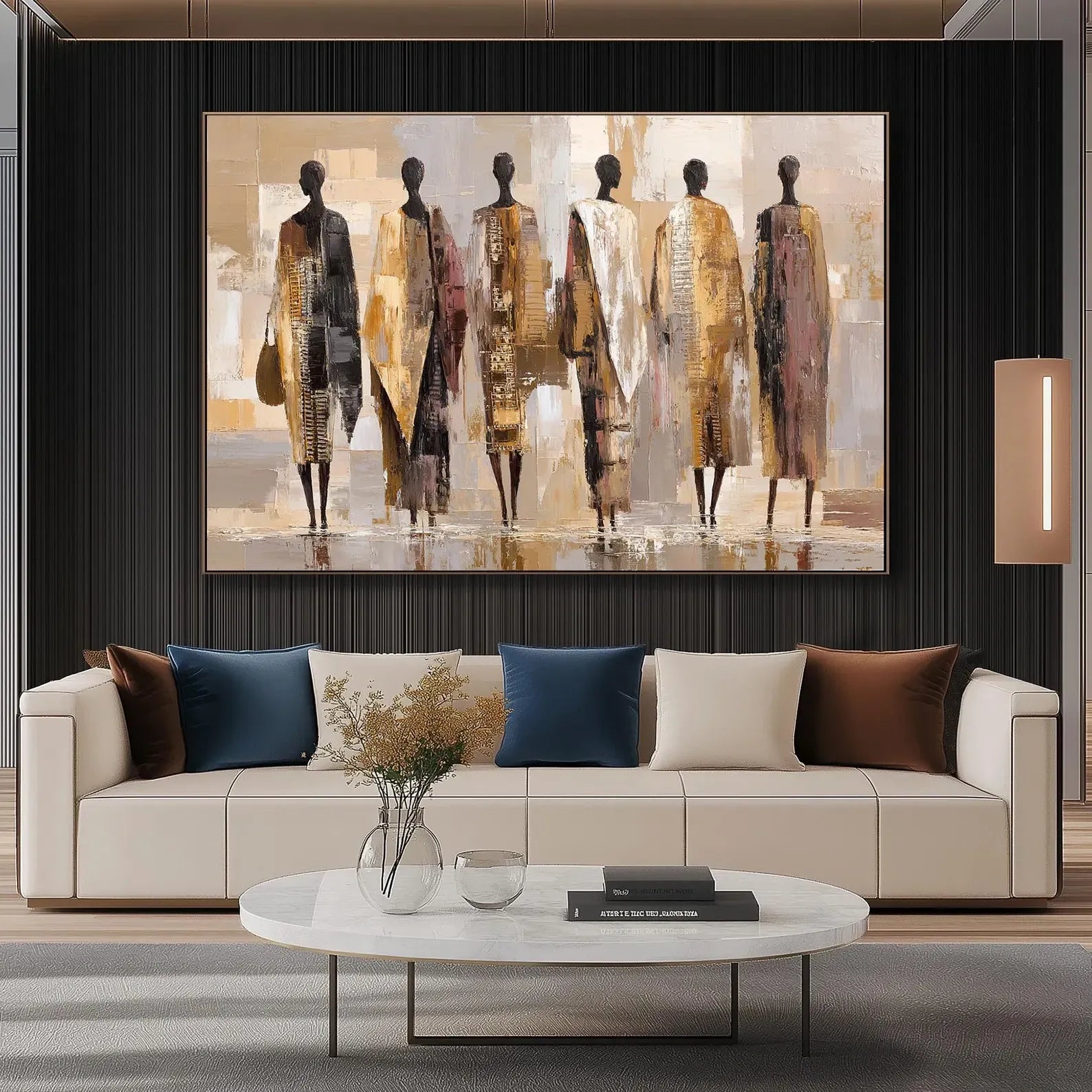 texture Abstract Women Painting – Modern Fashion Figure Canvas Wall Art#yy710044