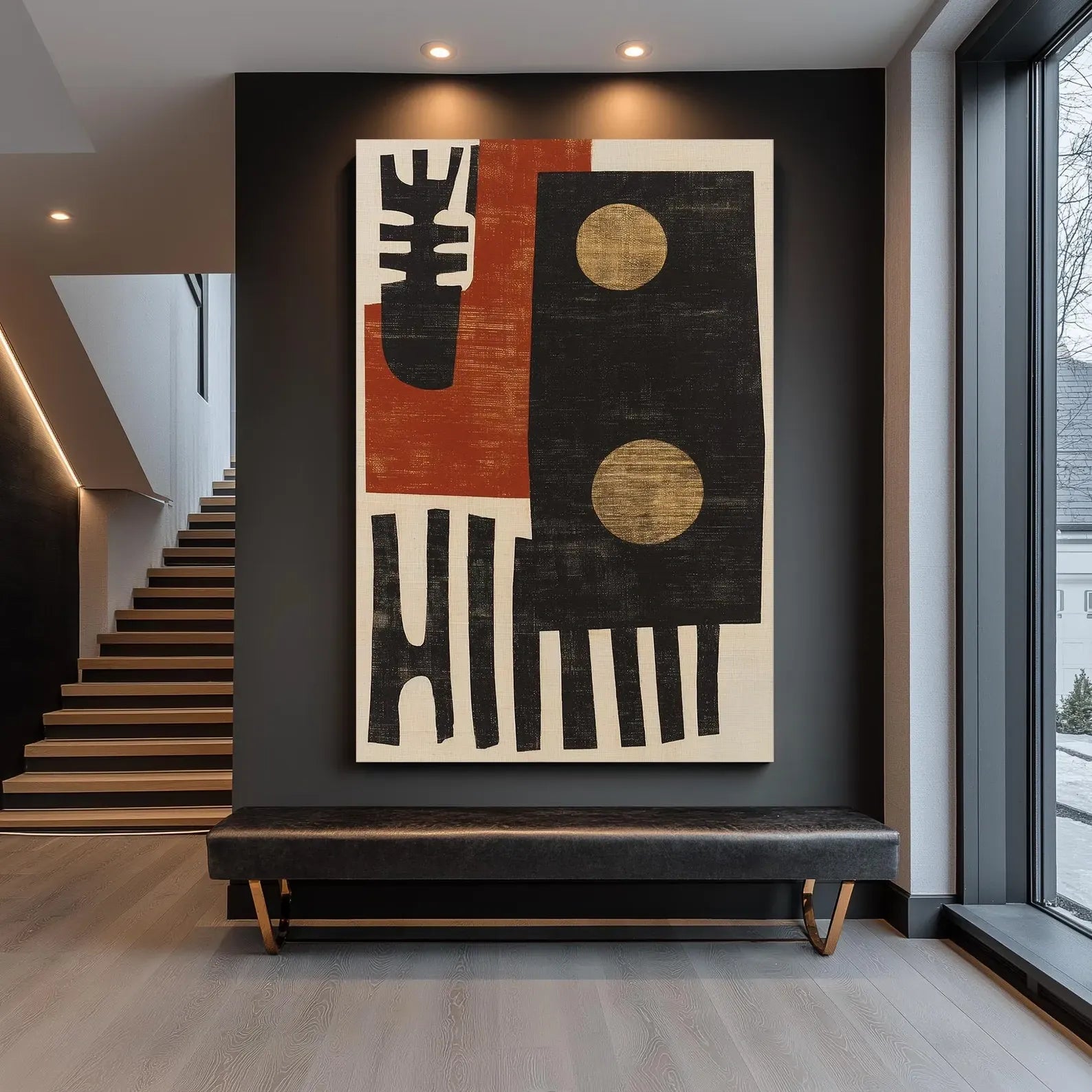 texture Black Gold Geometric Painting – Modern Abstract Wall Art#yy710047