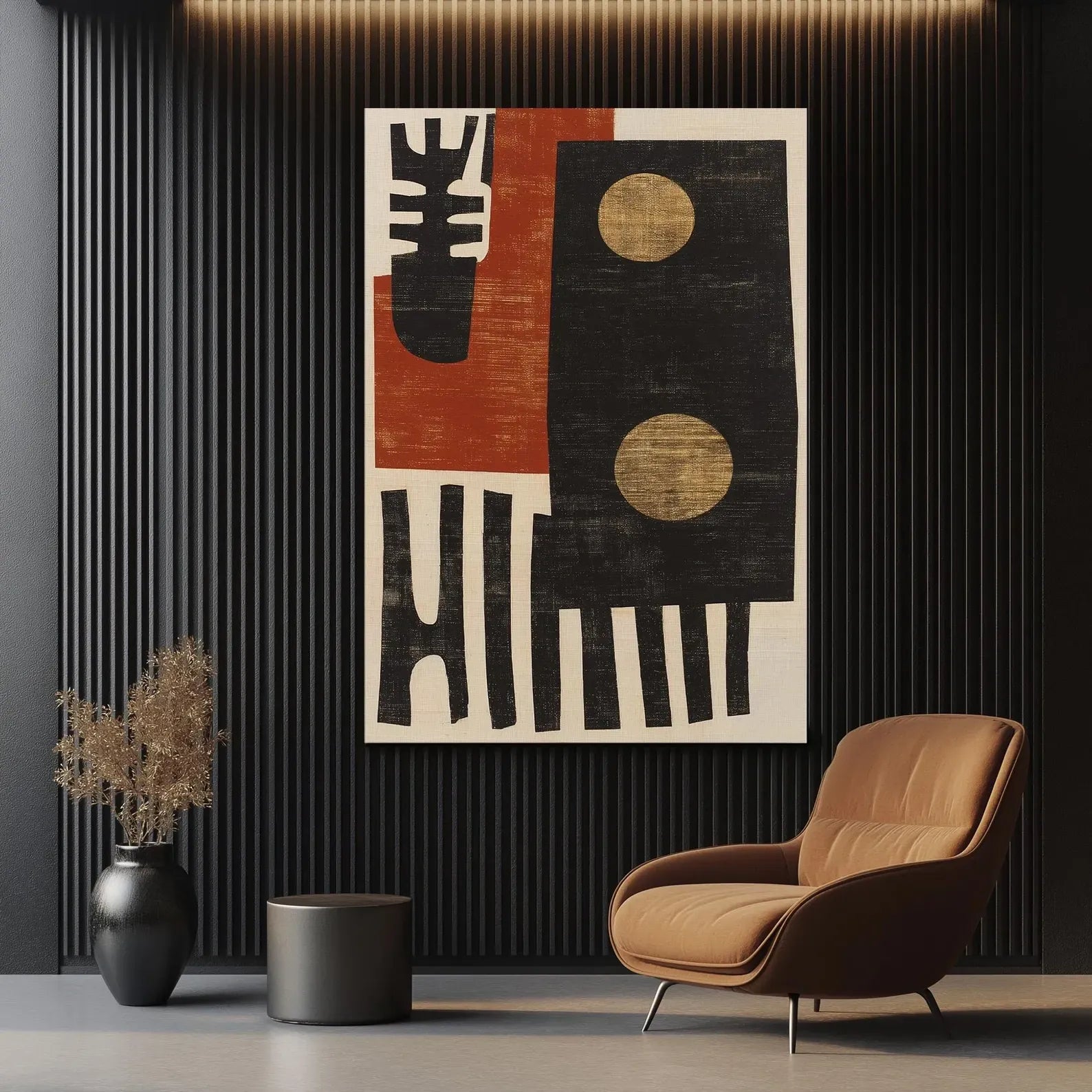 Black Gold Geometric Painting – Modern Abstract Wall Art#yy710047