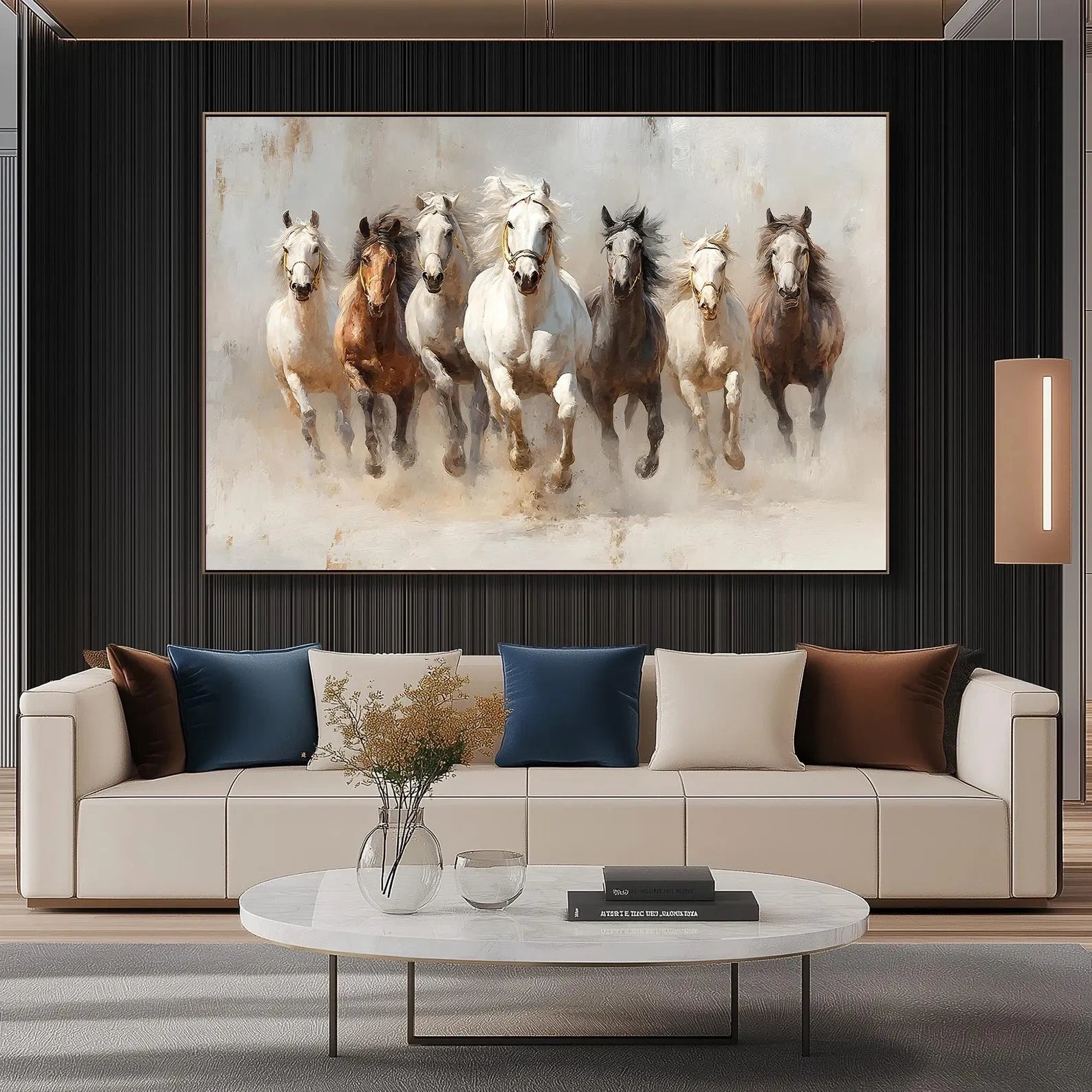Running Horses Painting – Equestrian Animal Canvas Wall Art#yy710048
