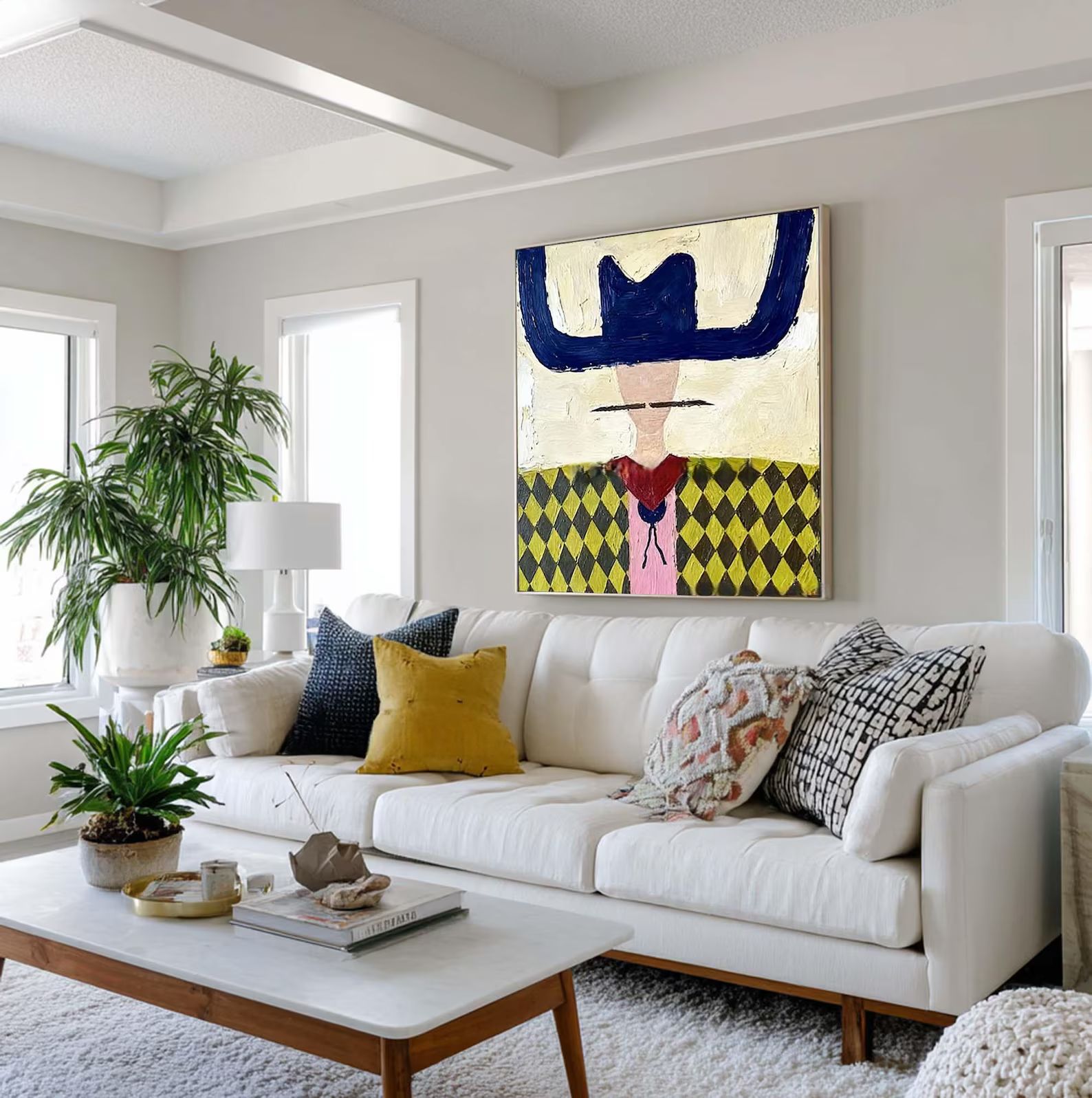 Abstract Portrait Painting – Modern Tribal Wall Art#yy710049