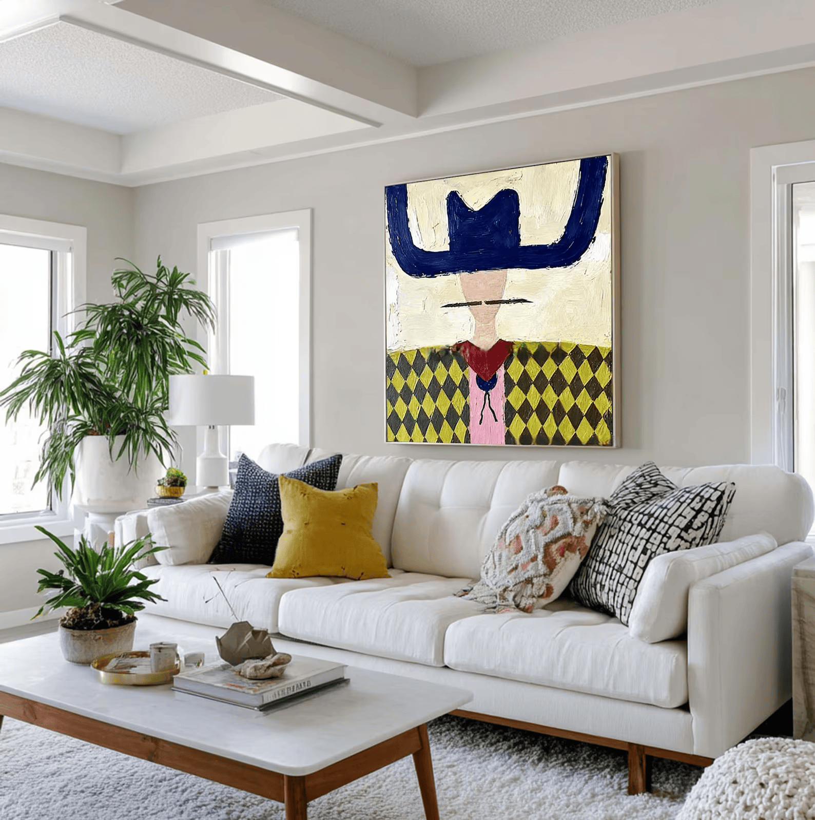 Abstract Portrait Painting – Modern Tribal Wall Art#yy710049
