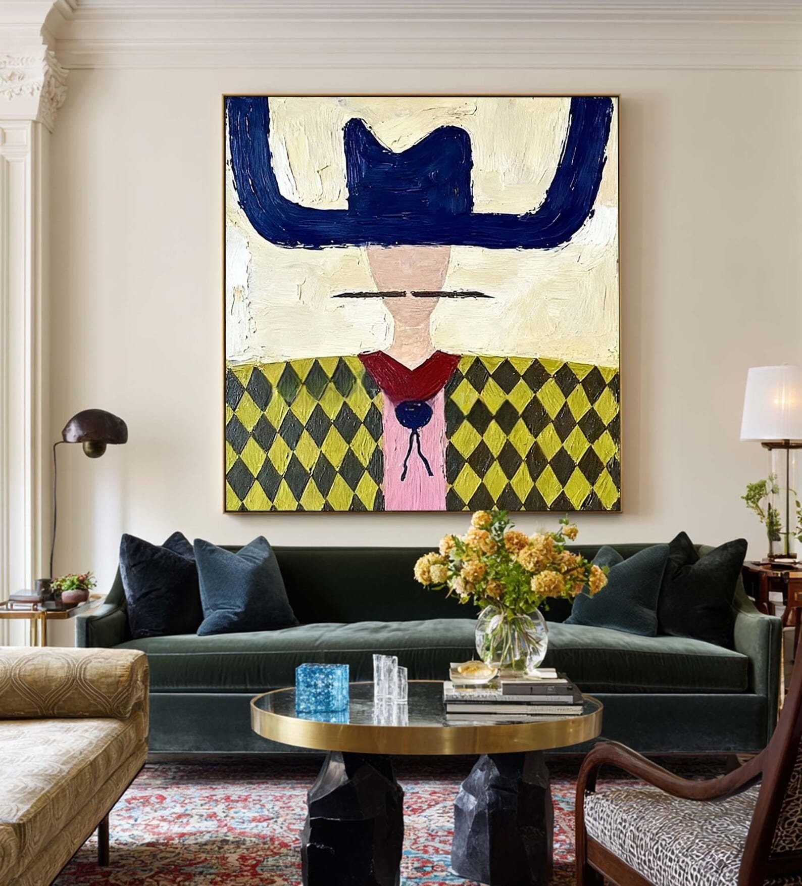 Abstract Portrait Painting – Modern Tribal Wall Art#yy710049