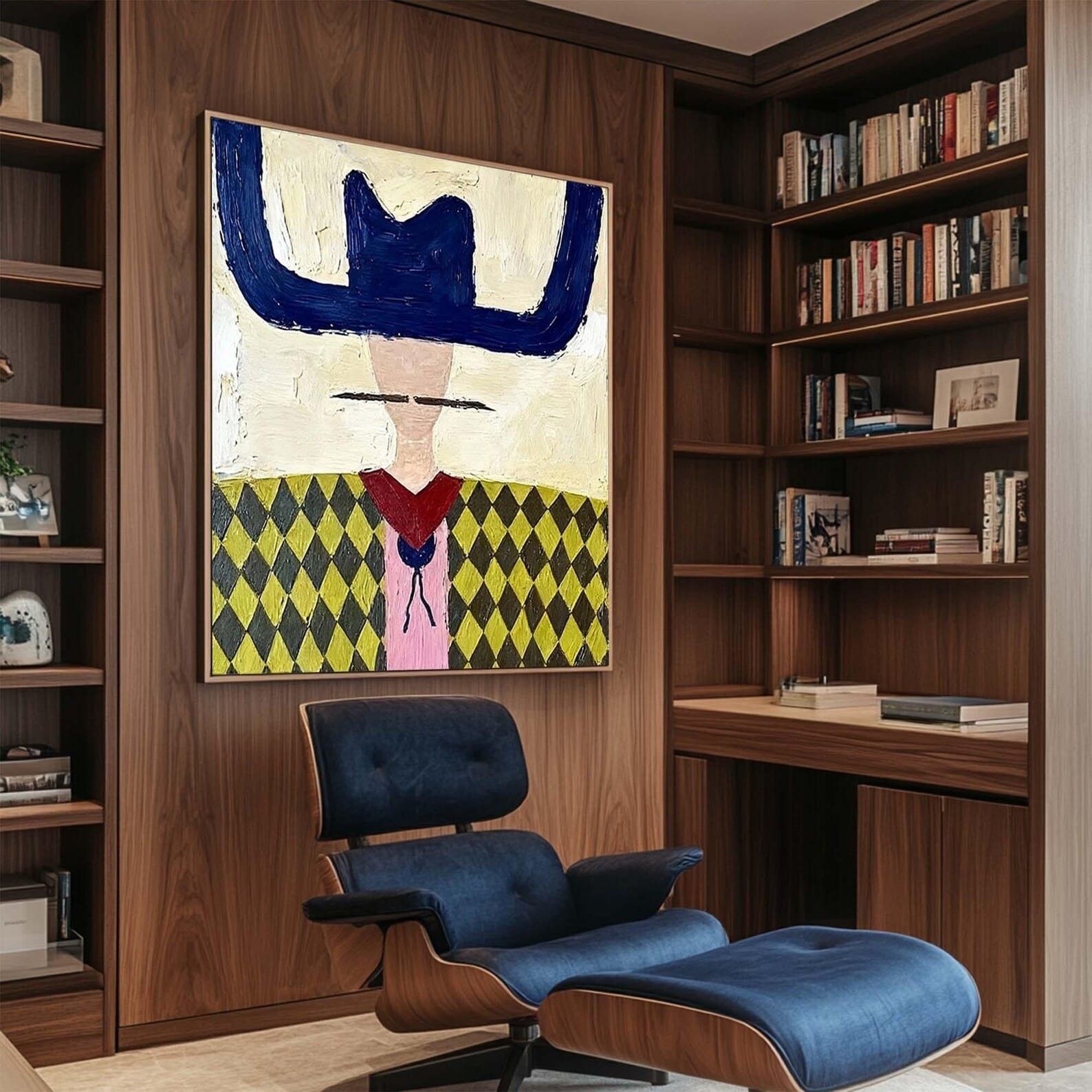 Abstract Portrait Painting – Modern Tribal Wall Art#yy710049