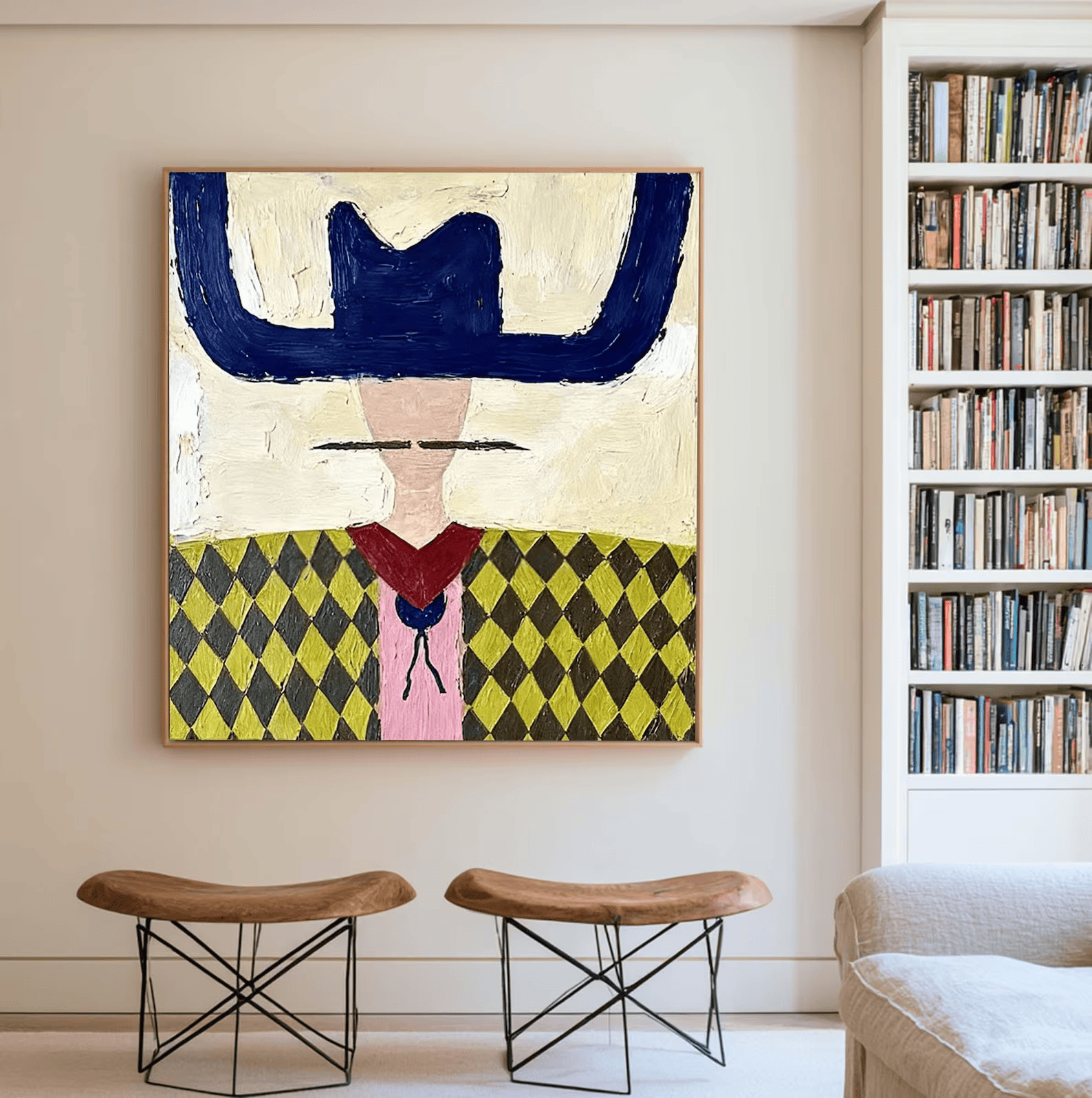 Abstract Portrait Painting – Modern Tribal Wall Art#yy710049