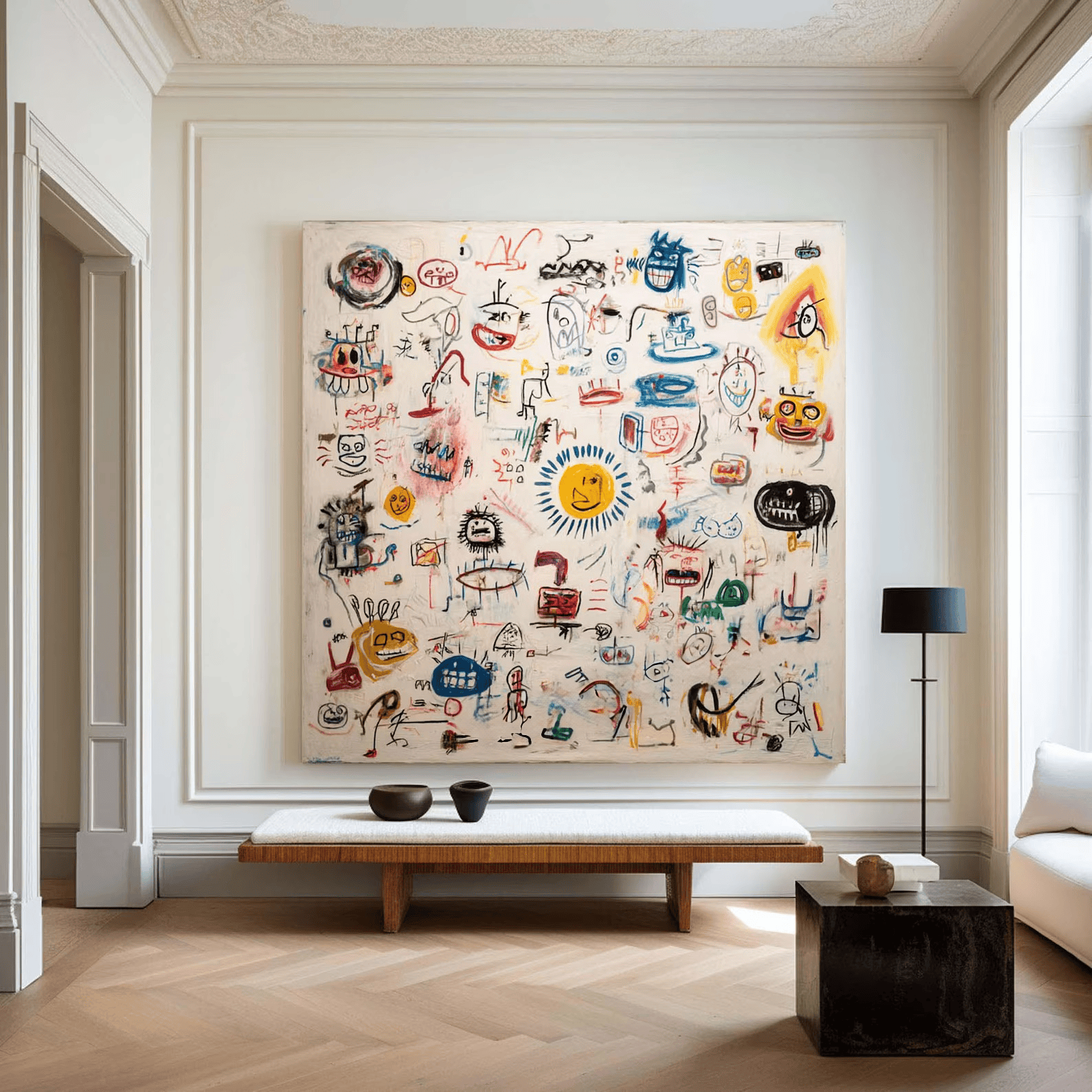 Abstract Character Graffiti Painting – Modern Doodle Wall Art Canvas#yy710007