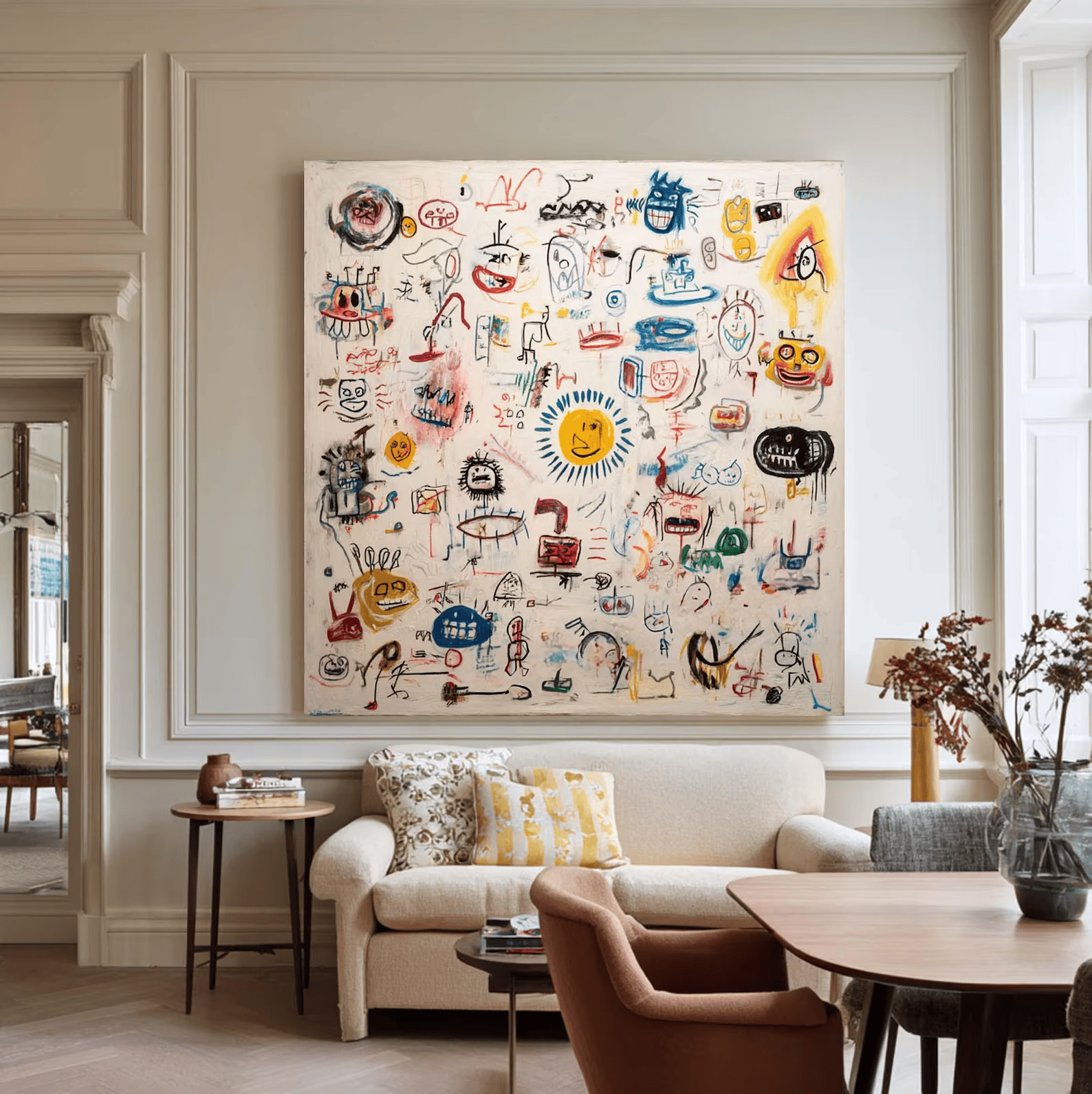 Abstract Character Graffiti Painting – Modern Doodle Wall Art Canvas#yy710007