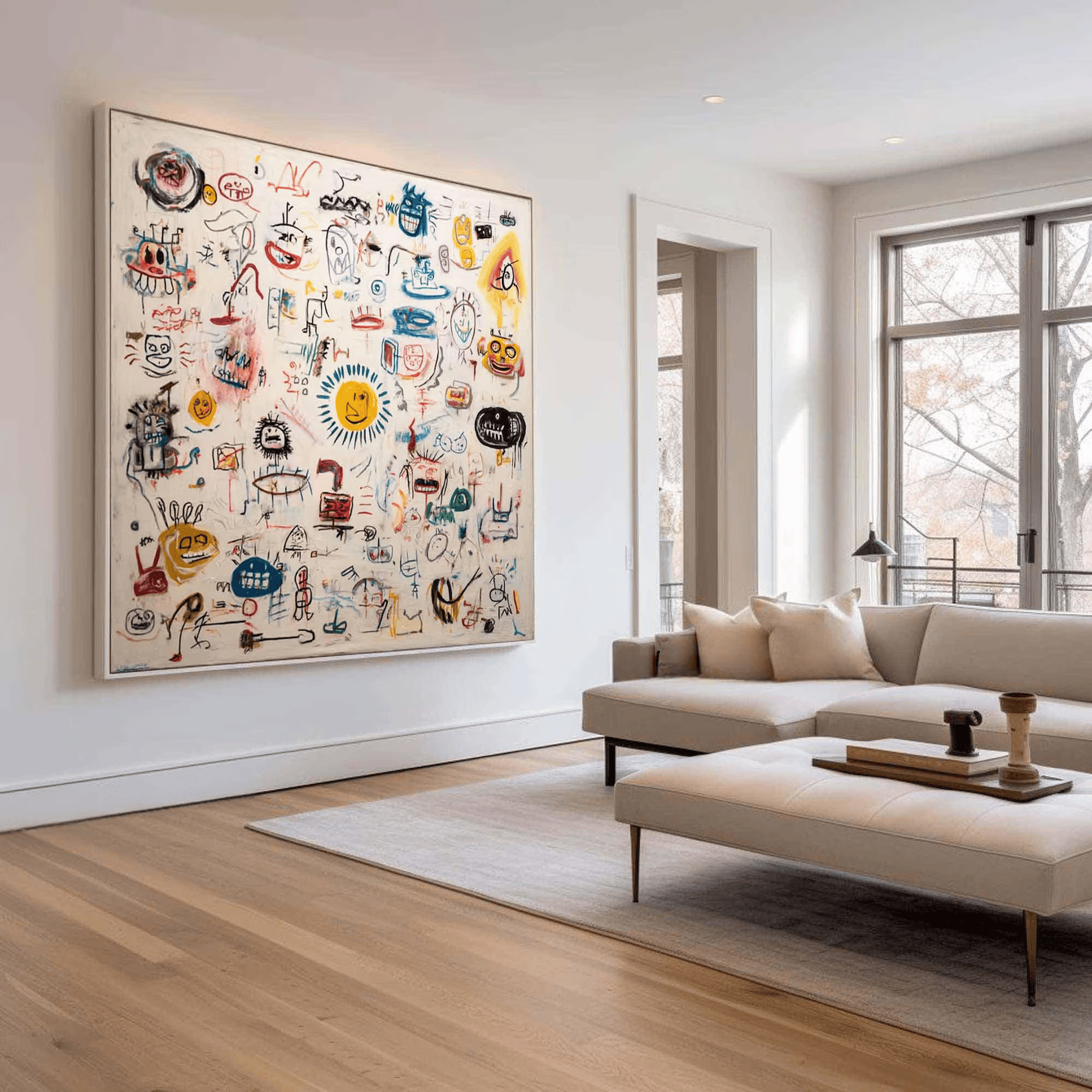 Abstract Character Graffiti Painting – Modern Doodle Wall Art Canvas#yy710007
