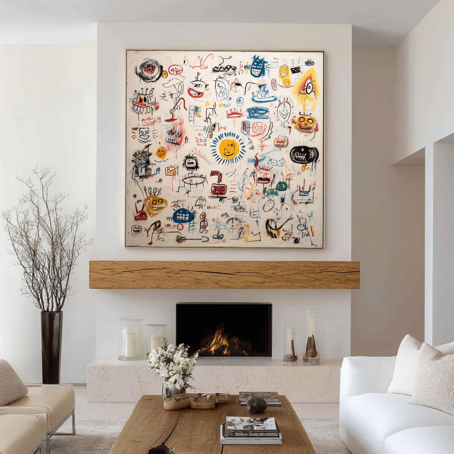 Abstract Character Graffiti Painting – Modern Doodle Wall Art Canvas#yy710007